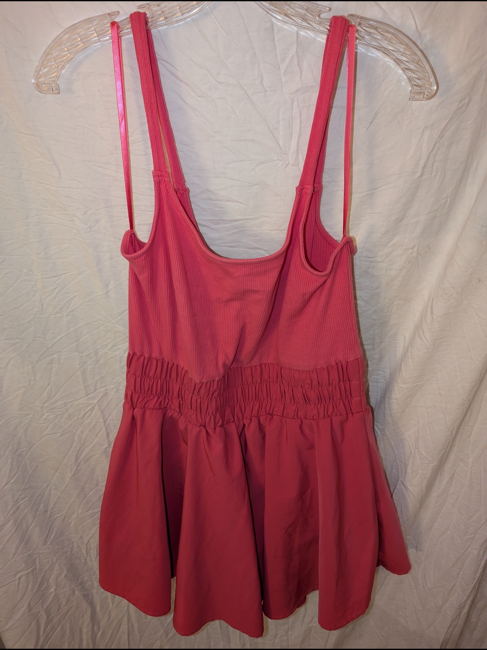 Pink Sleeveless Smocked Waist Romper